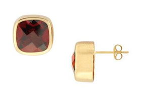 Garnet Earrings : 14K Yellow Gold - 3.00 CT TGWgarnet 