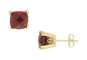 Garnet Earrings : 14K Yellow Gold - 1.66 CT TGWgarnet 