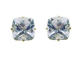 Aquamarine Earrings : 14K Yellow Gold - 2.33 CT TGWaquamarine 