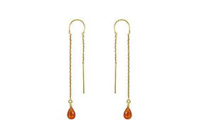 Citrine Thread Earrings : 14K Yellow Gold - 2.00 CT TGWcitrine 
