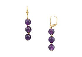 Amethyst Drop Earrings : 14K Yellow Gold - 20.00 CT TGWamethyst 