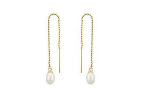 Freshwater Cultured Pearl Thread Earrings : 14K Yellow Goldfreshwater 