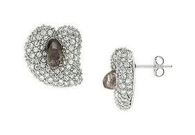 Black & White Cubic Zirconia Sterling Silver Earringsblack 