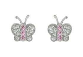 Cubic Zirconia Butterfly Sterling Silver Earringscubic 