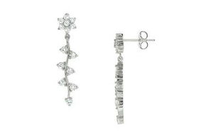 Flower Cubic Zirconia Sterling Silver Earringsflower 