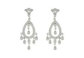 Cubic Zirconia Chandelier Sterling Silver Earringscubic 