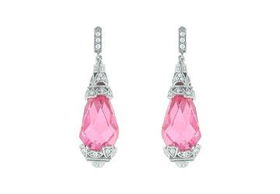 Cubic Zirconia Sterling Silver Drop Earringscubic 