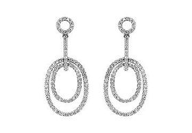 Diamond Drop Earrings : 14K White Gold - 0.66 CT Diamondsdiamond 