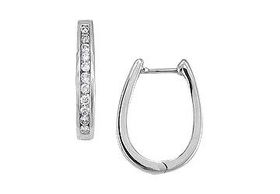 Diamond Hoop Earrings : 14K White Gold - 0.50 CT Diamondsdiamond 