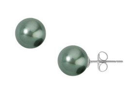 Tahitian Cultured Pearl Stud Earrings : 18K White Gold (11.0-11.5mm)tahitian 