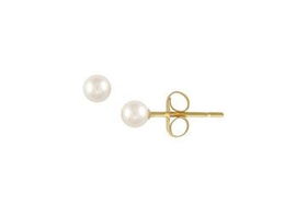 Freshwater Cultured Pearl Stud Earrings : 14K Yellow Gold (4.0-4.5mm)freshwater 