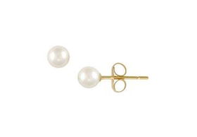 Freshwater Cultured Pearl Stud Earrings : 14K Yellow Gold (5.0-5.5mm)freshwater 