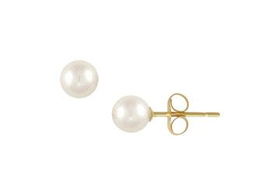 Freshwater Cultured Pearl Stud Earrings : 14K Yellow Gold (6.0-6.5mm)freshwater 