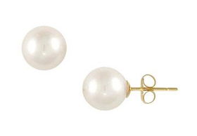 Freshwater Cultured Pearl Stud Earrings : 14K Yellow Gold (10.0-10.5mm)freshwater 