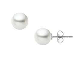 South Sea Cultured Pearl Stud Earrings : 18K White Gold (10.0-10.5mm)south 