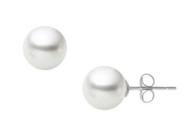 South Sea Cultured Pearl Stud Earrings : 18K White Gold (11.0-11.5mm)south 