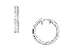 Diamond Hoop Earrings : 14K White Gold - 0.50 CT Diamondsdiamond 