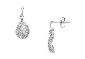 Diamond Drop Earrings : 14K White Gold - 0.75 CT Diamondsdiamond 