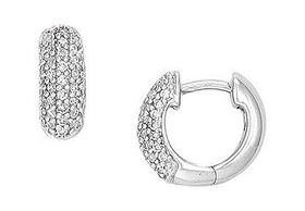 Diamond Huggies Earrings : 14K White Gold - 0.50 CT Diamondsdiamond 