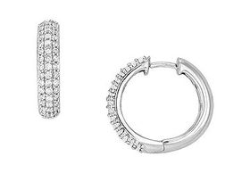 Diamond Huggies Earrings : 14K White Gold - 0.75 CT Diamondsdiamond 