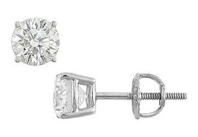 14K White Gold : Round Diamond Stud Earrings - 1.50 CT. TW.white 