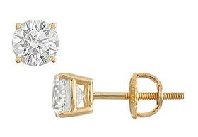 14K Yellow Gold : Round Diamond Stud Earrings - 1.25 CT. TW.yellow 