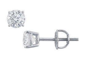 Platinum : Round Diamond Stud Earrings - 0.50 CT. TW.platinum 