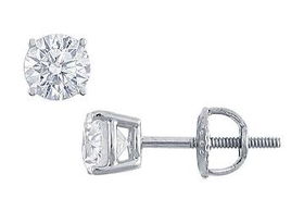 Platinum : Round Diamond Stud Earrings - 0.75 CT. TW.platinum 