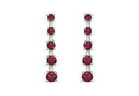 Ruby Journey Earrings : 14K White Gold - 2.00 CT TGWruby 