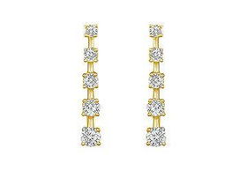 Diamond Journey Earrings : 14K Yellow Gold - 2.00 CT Diamondsdiamond 