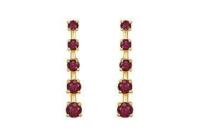 Ruby Journey Earrings : 14K Yellow Gold - 2.00 CT TGWruby 
