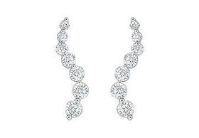 Diamond Journey Earrings : 14K White Gold - 1.00 CT Diamondsdiamond 