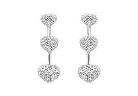 Diamond Heart Journey Earrings : 14K White Gold - 0.50 CT Diamondsdiamond 