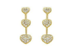 Diamond Heart Journey Earrings : 14K Yellow Gold - 0.50 CT Diamondsdiamond 