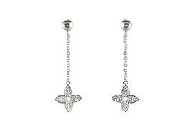 Flower CZ Sterling Silver Earringsflower 