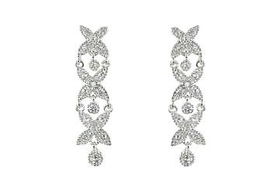 Floral CZ Sterling Silver Drop Earringsfloral 