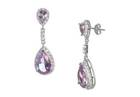 Lavender CZ Sterling Silver Earringslavender 