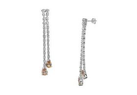 Double Stick CZ Sterling Silver Earringsdouble 