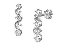 Journey CZ Sterling Silver Earringsjourney 
