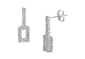 Rectangle CZ Sterling Silver Earringsrectangle 