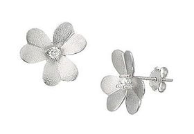 Flower CZ Sterling Silver Earringsflower 
