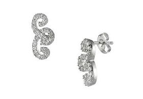 Pretzel CZ Sterling Silver Earringspretzel 