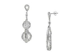 Circle CZ Drop Sterling Silver Earringscircle 