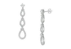 Teardrop CZ Sterling Silver Earringsteardrop 