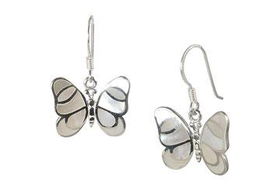 Butterfly Pearl Sterling Silver Earringsbutterfly 
