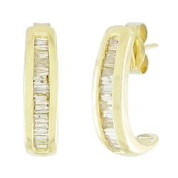 14k Yellow Gold Hoop Diamond Earringsyellow 