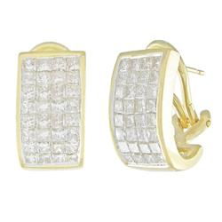 14k Yellow Gold Hoop Diamond Earringsyellow 