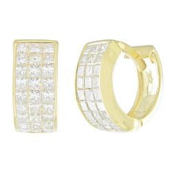 14k Yellow Gold Hoop Diamond Earringsyellow 