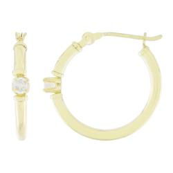 14k Yellow Gold Hoop Diamond Earringsyellow 