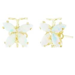 10k Yellow Gold Opal Earringsyellow 